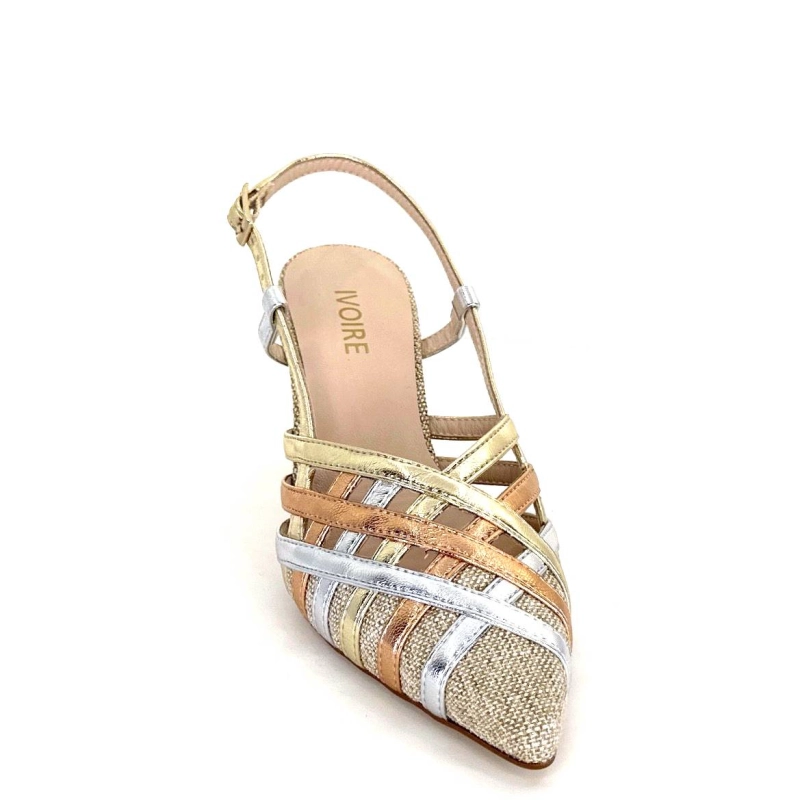 Ivoire 20906 Cuir Métallique Textile Beige 20906 - LINO BEIGE + - MULTI MES Printemps Eté 2024