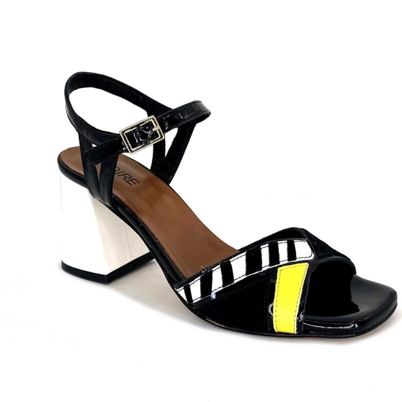 Ivoire F2102 Portocervo Cuir Vernis Noir Blanc Jaune Daim Noir F2102 PORTOCERVO - VERNICE NAPPA Printemps Eté 2024