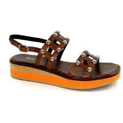 Sandalen met plateauzool en sleehak Ivoire Chaussures