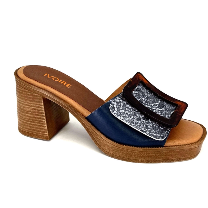 Ivoire 65383 Bleu Marine & Gris 65383 - BURNISH MONICA - SHANGHA Printemps Eté 2024