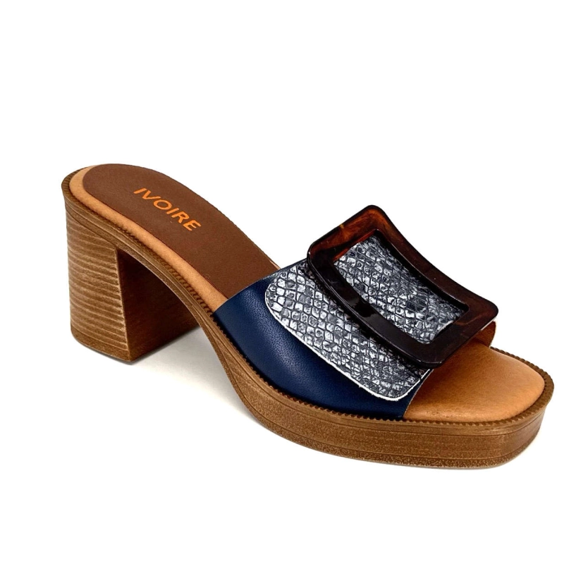 Ivoire 65383 Bleu Marine & Gris 65383 - BURNISH MONICA - SHANGHA Printemps Eté 2024