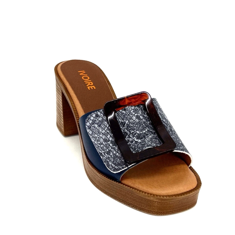 Ivoire 65383 Bleu Marine & Gris 65383 - BURNISH MONICA - SHANGHA Printemps Eté 2024