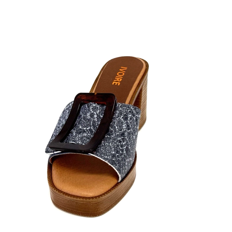 Ivoire 65383 Bleu Marine & Gris 65383 - BURNISH MONICA - SHANGHA Printemps Eté 2024