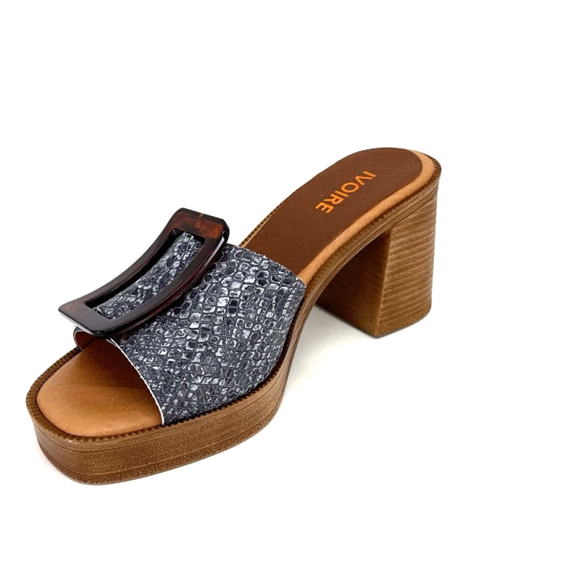 Ivoire 65383 Bleu Marine & Gris 65383 - BURNISH MONICA - SHANGHA Printemps Eté 2024