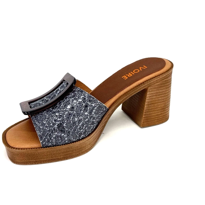 Ivoire 65383 Bleu Marine & Gris 65383 - BURNISH MONICA - SHANGHA Printemps Eté 2024