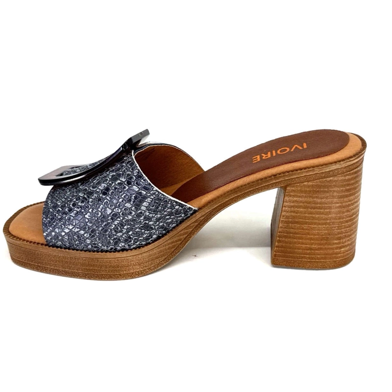 Ivoire 65383 Bleu Marine & Gris 65383 - BURNISH MONICA - SHANGHA Printemps Eté 2024