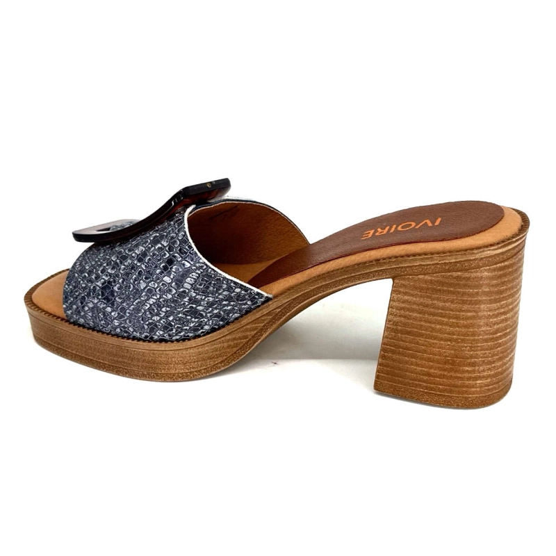 Ivoire 65383 Bleu Marine & Gris 65383 - BURNISH MONICA - SHANGHA Printemps Eté 2024