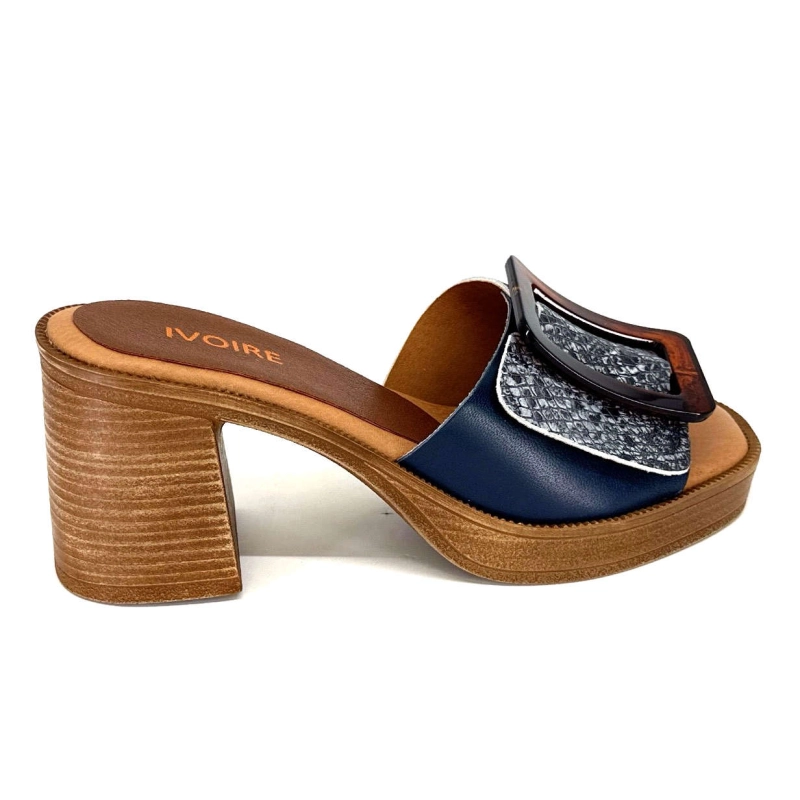 Ivoire 65383 Bleu Marine & Gris 65383 - BURNISH MONICA - SHANGHA Printemps Eté 2024