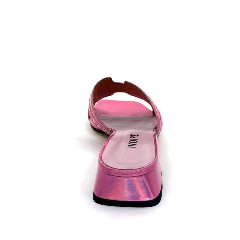 Ivoire 330 Cuir Irisé Vernis Rose Raffia Rose 330 - IRIDE + RAFFIA - ROSA Printemps Eté 2024