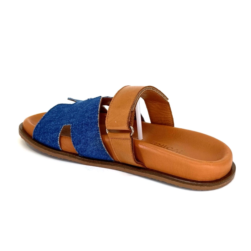 Ivoire D27084-803 Cuir Marron Textile Jean D27084 -803 - DARK JEANS Printemps Eté 2024