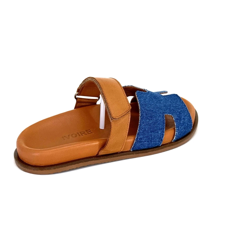 Ivoire D27084-803 Cuir Marron Textile Jean D27084 -803 - DARK JEANS Printemps Eté 2024