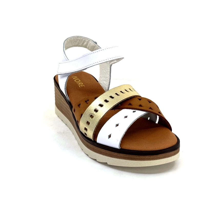 Ivoire Basse Cuir Blanc Or Marron BASSE - COMBI BLANCO Printemps Eté 2024