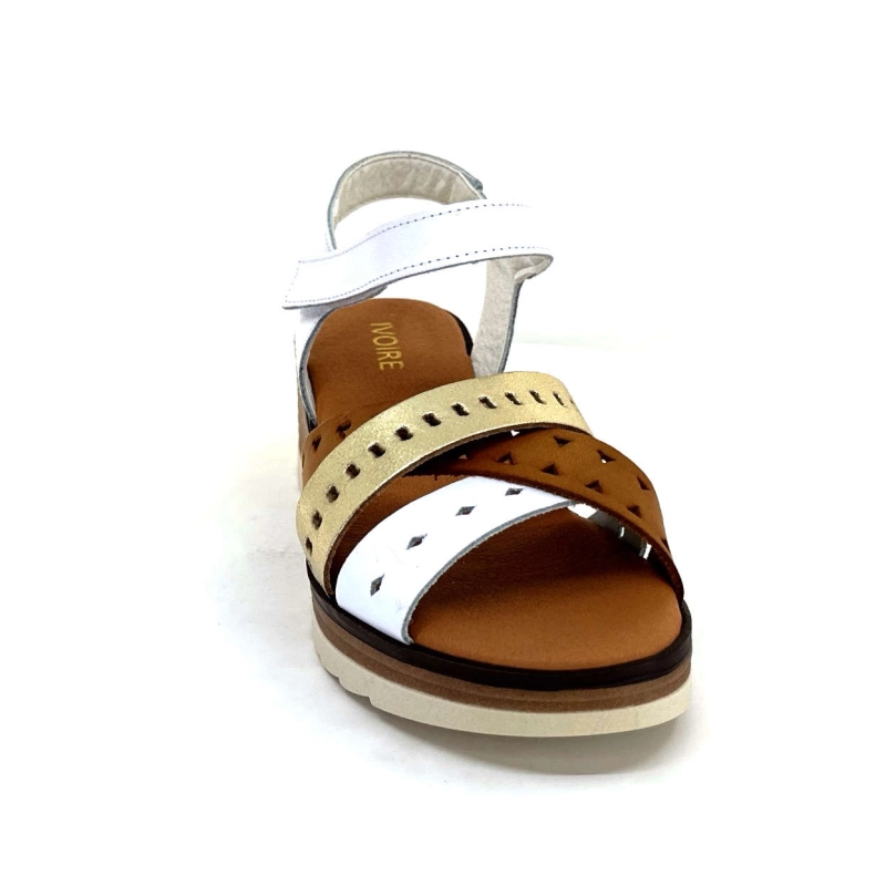 Ivoire Basse Cuir Blanc Or Marron BASSE - COMBI BLANCO Printemps Eté 2024