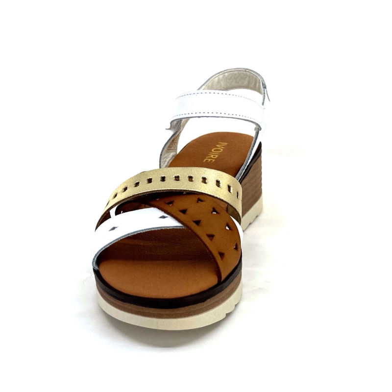 Ivoire Basse Cuir Blanc Or Marron BASSE - COMBI BLANCO Printemps Eté 2024