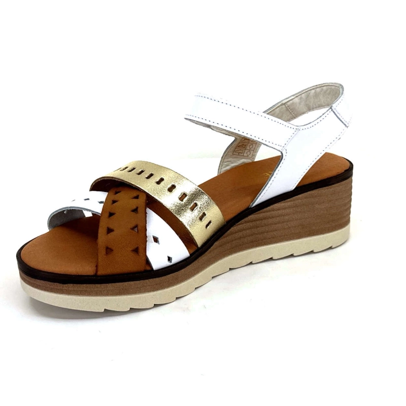 Ivoire Basse Cuir Blanc Or Marron BASSE - COMBI BLANCO Printemps Eté 2024