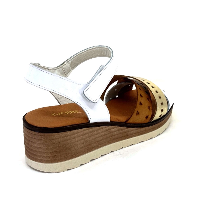 Ivoire Basse Cuir Blanc Or Marron BASSE - COMBI BLANCO Printemps Eté 2024