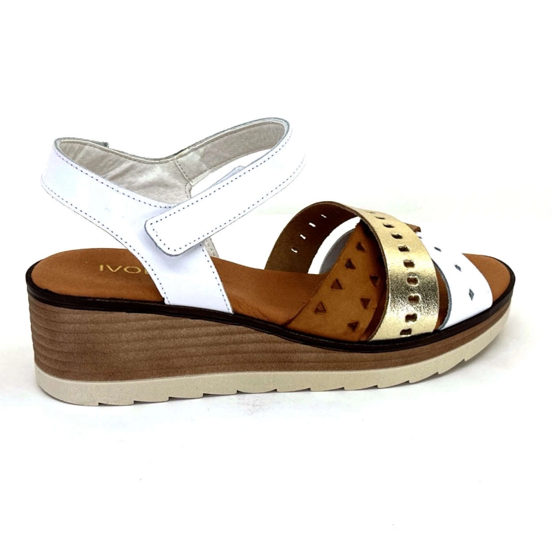 Ivoire Basse Cuir Blanc Or Marron BASSE - COMBI BLANCO Printemps Eté 2024