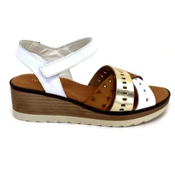 Sandalen met plateauzool en sleehak Ivoire Chaussures