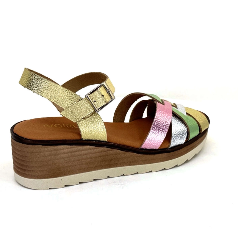 Ivoire Rene Cuir Métal Or Argent Rose Vert RENE - COMBI GRAB - MULTI METAL Printemps Eté 2024