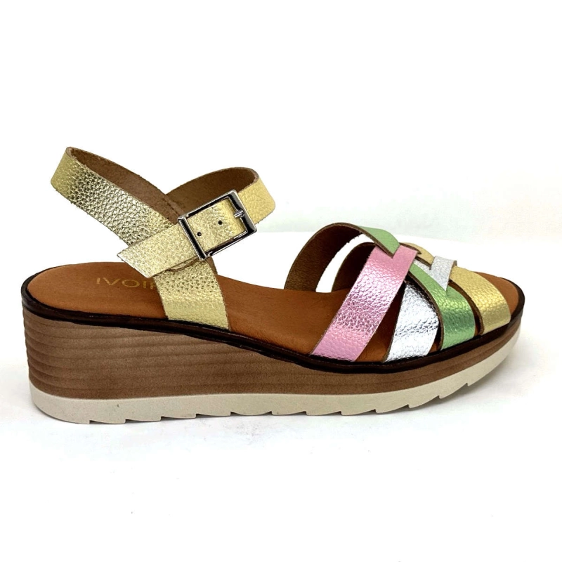 Ivoire Rene Cuir Métal Or Argent Rose Vert RENE - COMBI GRAB - MULTI METAL Printemps Eté 2024