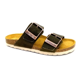 Ivoire Plagettes Mules 2011.178 Khaki Leather