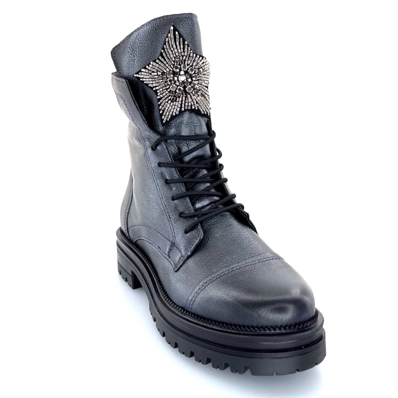 Mjus M77277 301 Cuir Gris Métallique Bijoux Argent M77277 301 - 6334 - PELTRO Automne Hiver 2024-2025