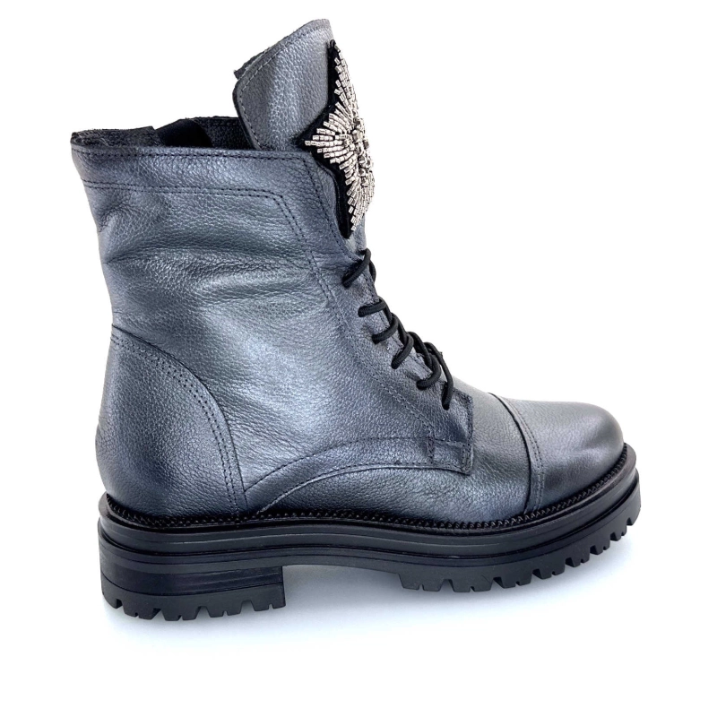 Mjus M77277 301 Cuir Gris Métallique Bijoux Argent M77277 301 - 6334 - PELTRO Automne Hiver 2024-2025