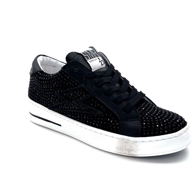 Semerdjian SMR23 Maya A412 Ante negro y pedrería Ivoire Chaussures