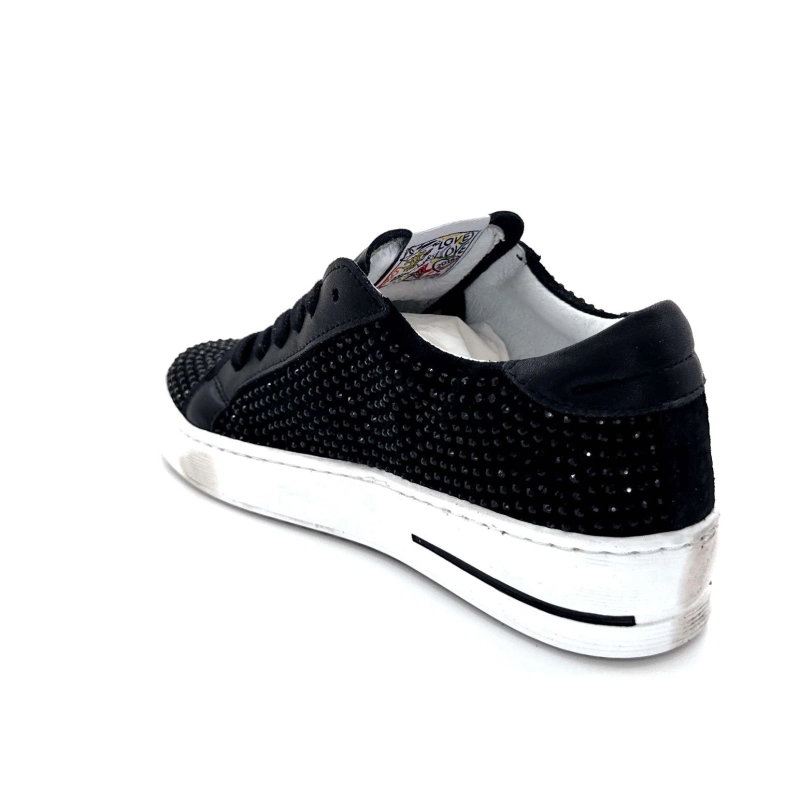 Semerdjian SMR23 Maya A412 Schwarzes Wildleder & Strass Ivoire Chaussures