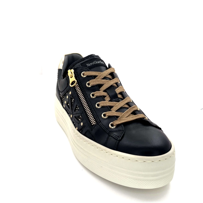 Nero Giardin 1411610 D100 Cuir Noir Ivoire Chaussures