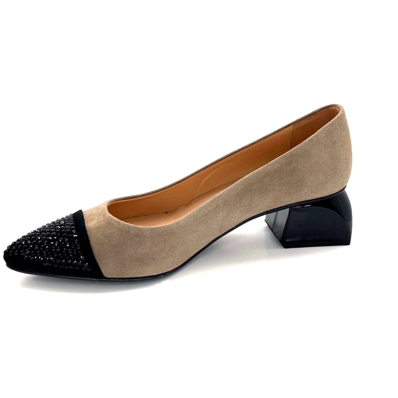 Dansi 6963 Daim Taupe Noir & Strass 6963 - ANTE NEGRO - ANTE TOPO / Automne Hiver 2024-2025