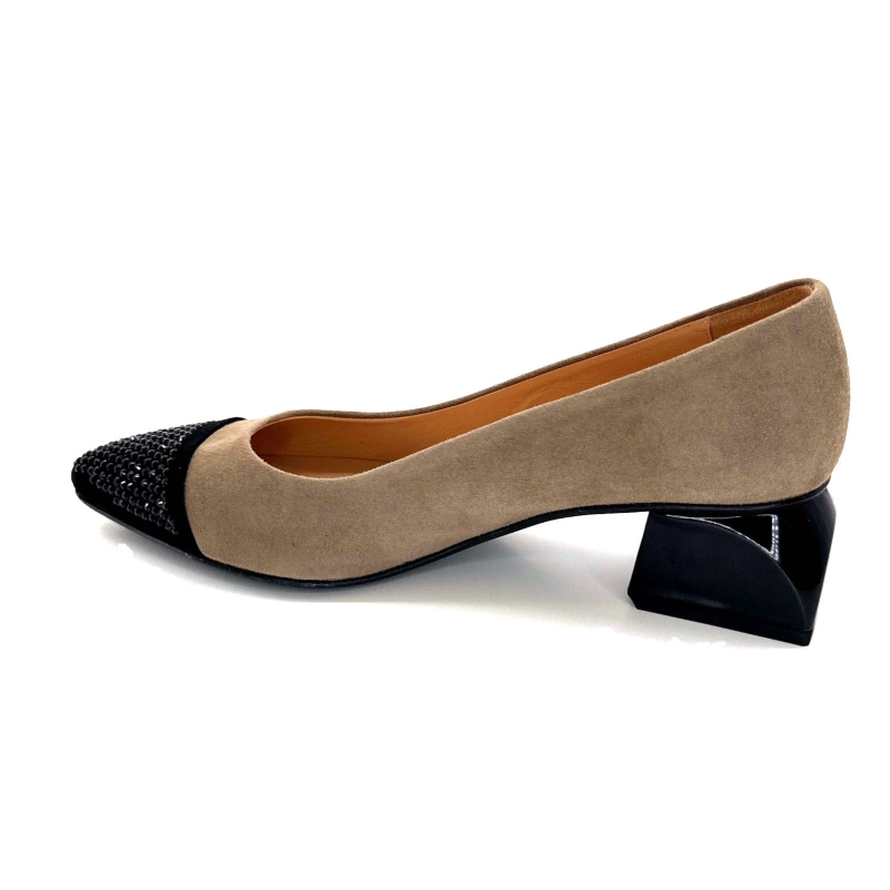 Dansi 6963 Daim Taupe Noir & Strass 6963 - ANTE NEGRO - ANTE TOPO / Automne Hiver 2024-2025