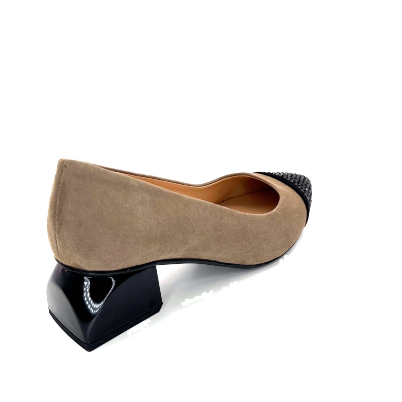 Dansi 6963 Daim Taupe Noir & Strass 6963 - ANTE NEGRO - ANTE TOPO / Automne Hiver 2024-2025