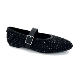 Ivoire Ballerinas 2300416 Black & Rhinestones