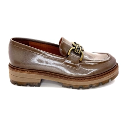 Ivoire Moccasins Cv5055 Taupe Patent Leather