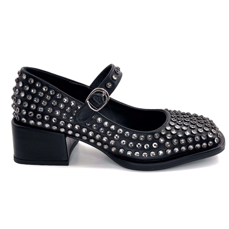 Noa Harmon 9843-06 Cuir Noir Diamants 9843-06 - CHERIE Automne Hiver 2024-2025