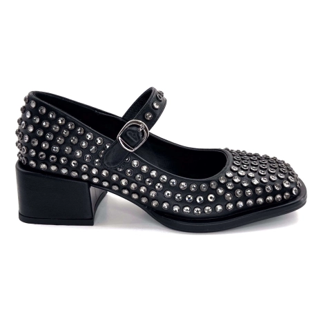 Noa Harmon 9843-06 Cuir Noir Diamants 9843-06 - CHERIE Automne Hiver 2024-2025