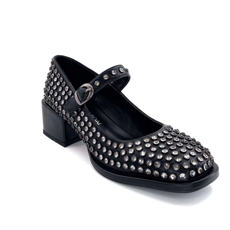 Noa Harmon 9843-06 Cuir Noir Diamants 9843-06 - CHERIE Automne Hiver 2024-2025