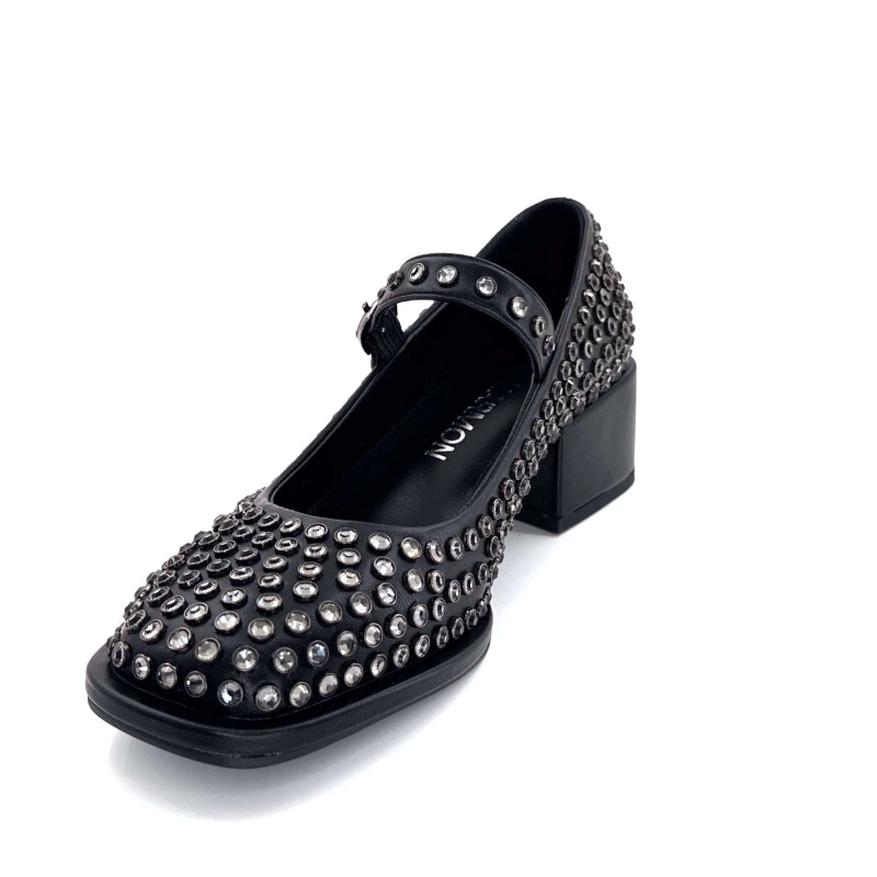 Noa Harmon 9843-06 Cuir Noir Diamants 9843-06 - CHERIE Automne Hiver 2024-2025