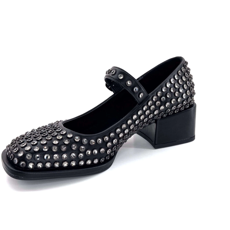 Noa Harmon 9843-06 Cuir Noir Diamants 9843-06 - CHERIE Automne Hiver 2024-2025