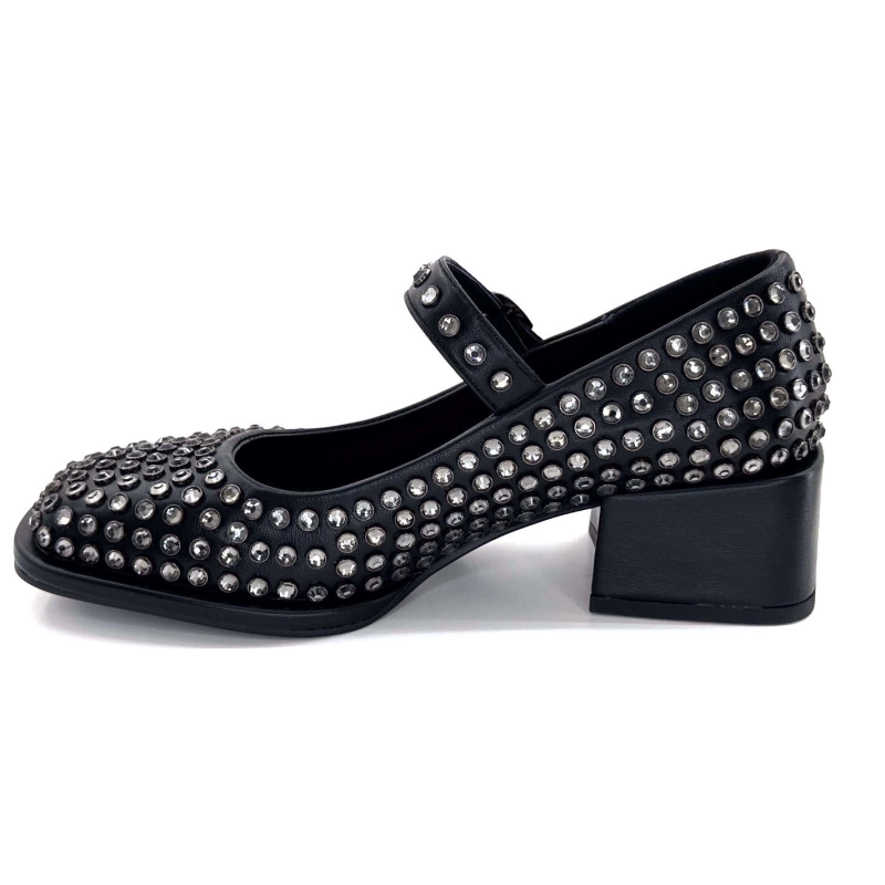 Noa Harmon 9843-06 Cuir Noir Diamants 9843-06 - CHERIE Automne Hiver 2024-2025