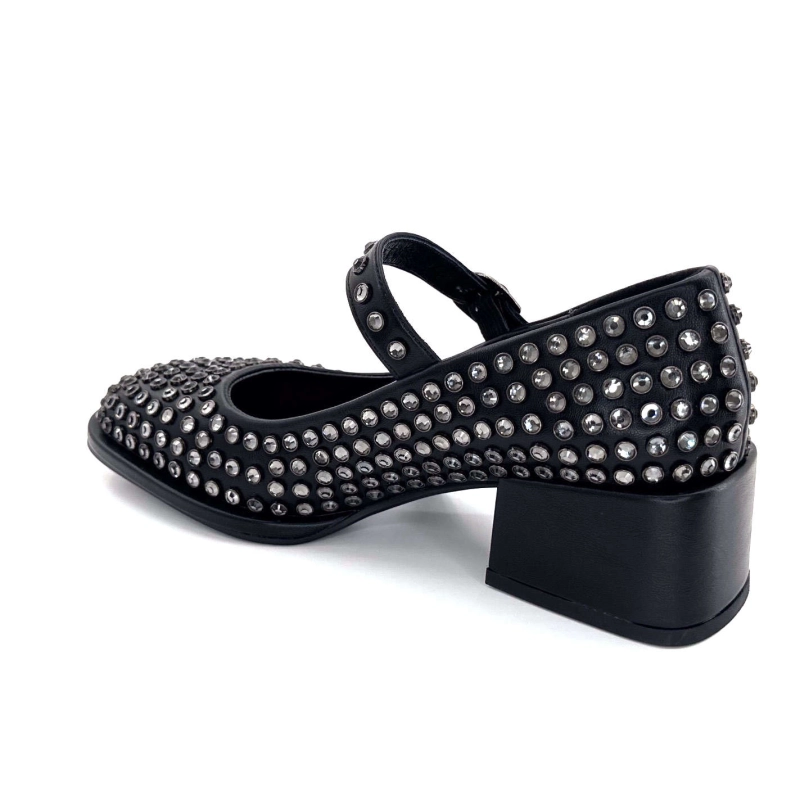 Noa Harmon 9843-06 Cuir Noir Diamants 9843-06 - CHERIE Automne Hiver 2024-2025