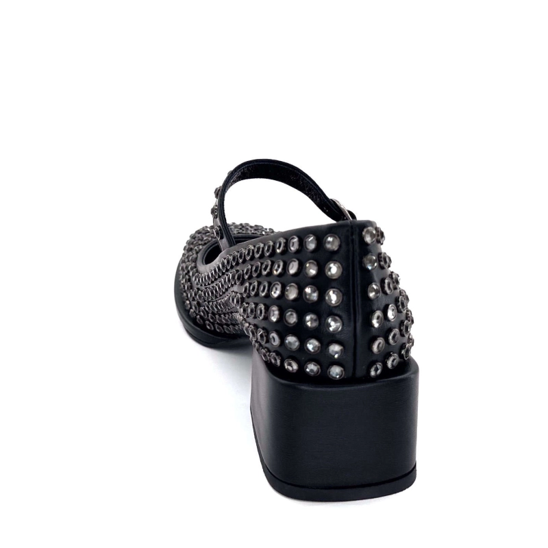 Noa Harmon 9843-06 Cuir Noir Diamants 9843-06 - CHERIE Automne Hiver 2024-2025