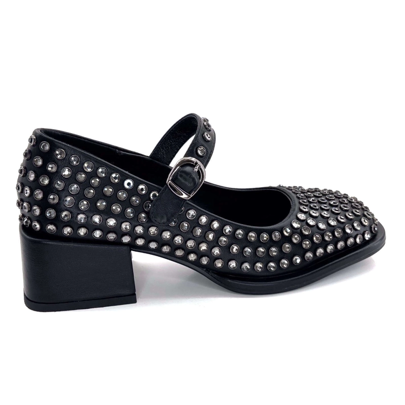 Noa Harmon 9843-06 Cuir Noir Diamants 9843-06 - CHERIE Automne Hiver 2024-2025