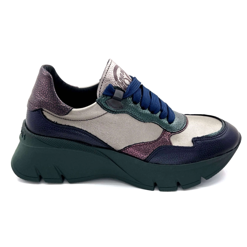 Hispanitas Chi 243617 Helsink Cuir Métal Bleu Bronze Vert CHI 243617 HELSINK - BOLMET 124 Automne Hiver 2024-2025