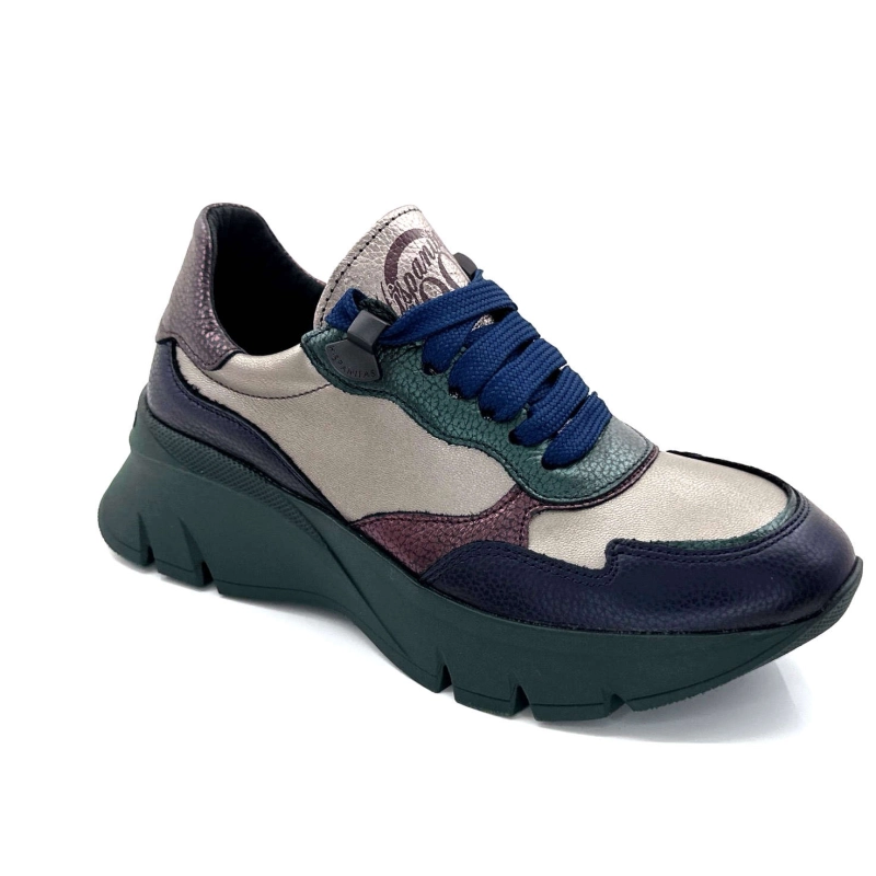 Hispanitas Chi 243617 Helsink Cuir Métal Bleu Bronze Vert CHI 243617 HELSINK - BOLMET 124 Automne Hiver 2024-2025