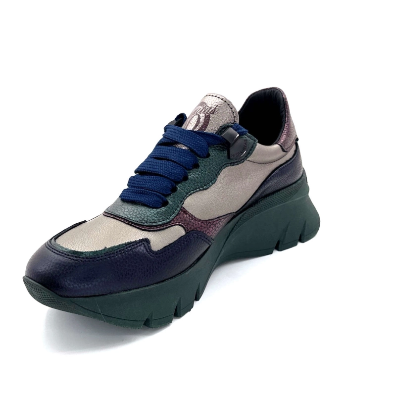 Hispanitas Chi 243617 Helsink Cuir Métal Bleu Bronze Vert CHI 243617 HELSINK - BOLMET 124 Automne Hiver 2024-2025