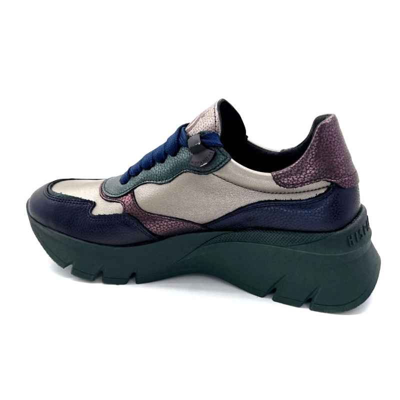 Hispanitas Chi 243617 Helsink Cuir Métal Bleu Bronze Vert CHI 243617 HELSINK - BOLMET 124 Automne Hiver 2024-2025