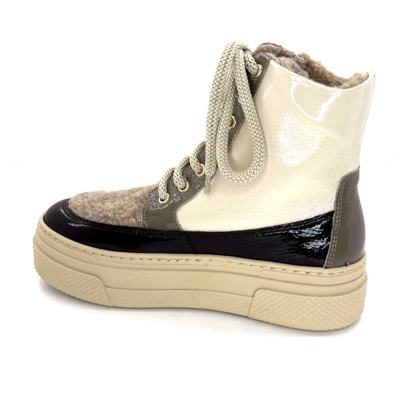 Elena 20339 Gill Cuir Vernis Crème Marron Gris 20339 GILL - VERSION NAPLACK - B Automne Hiver 2024-2025