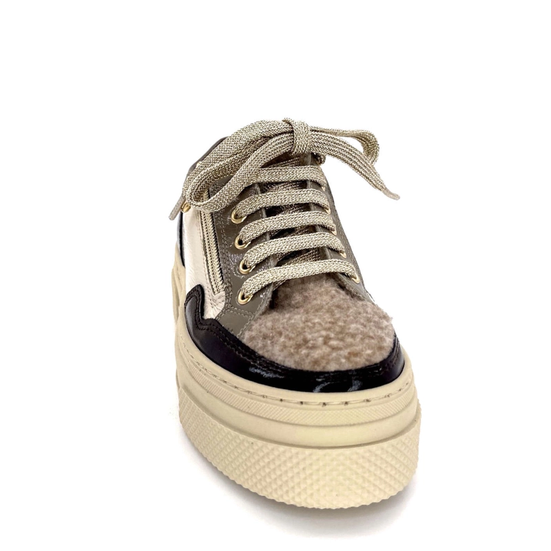 Elena 20124 Gill Cuir Crème Marron Gris 20124 GILL - VERNISION NAPLACK - Automne Hiver 2024-2025